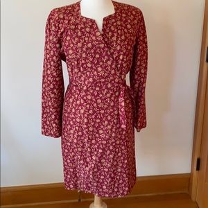 Long sleeve silk dress